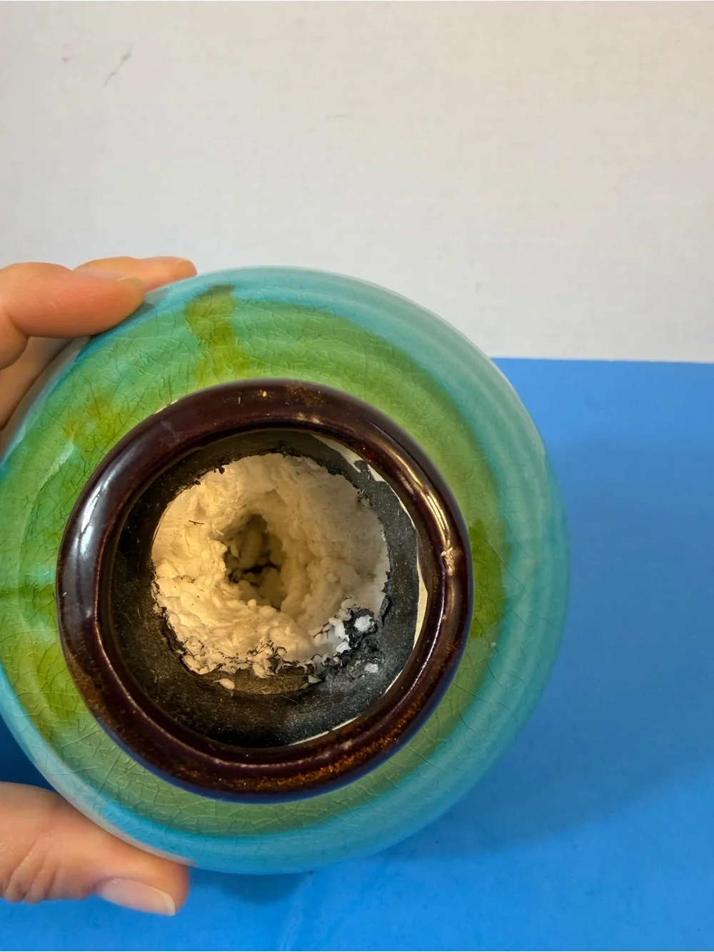 round handmade ceramic vase
